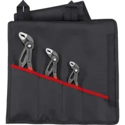 Knipex Wasserpumpenzange Cobra-Set 00 19 55 S8, 3-teilig - Zangen-Set mit Selbstklemmeffekt und Schnelleinstellung für müheloses Arbeiten. Inklusive Rolltasche für einfache Aufbewahrung. Made in Germany.