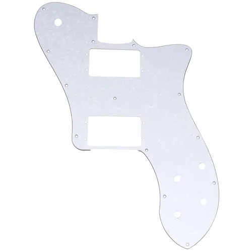 Musiclily Pro 15 Löcher Breite Palette HH Gitarren Schlagbrett Pickguard für Mexico Fender 72 Tele Deluxe Style E-Gitarre, 4-lagig White Pearl