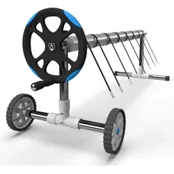 Arebos mobiles Aufrollsystem für Solar- und Poolplanen - Aufrollsysteme für Poolfolien, witterungsbeständig und mobil - ideal für müheloses Einrollen von Abdeckungen bis 5,7m Breite.