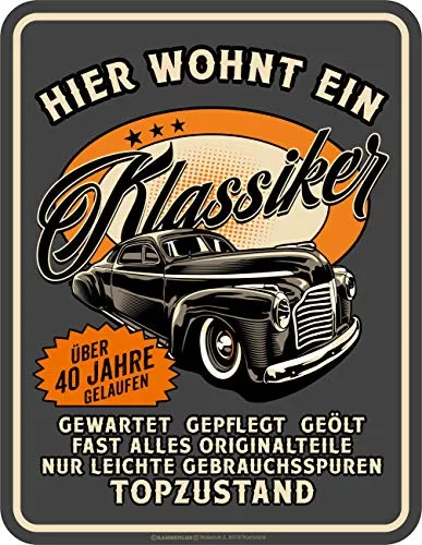 Deko Blechschild als Geschenk zum 40. Geburtstag: Klassiker 40