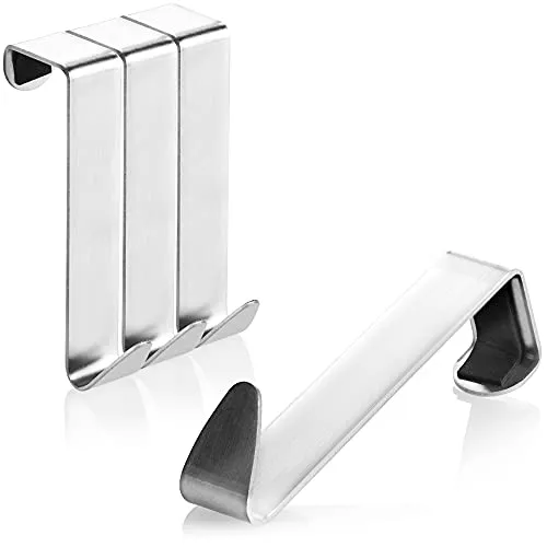 com-four® 4x Türhaken aus Edelstahl in silber von COM-FOUR