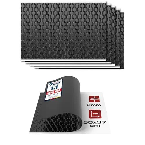 HASKYY 2mm Alubutyl Platten 1,11m² 500x370mm 6x Schwarz Anti Dröhn Dämmmatte selbstklebend Auto Dämmung