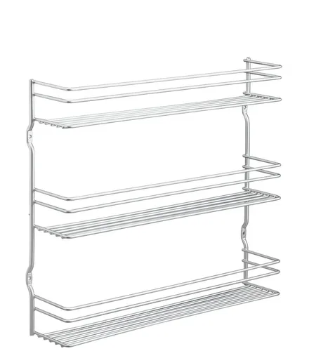 Metaltex Gewürzregal Pepito 3 Etagen Silber - Praktisches Gewürzregal mit 3 Etagen für mehr Platz in der Küche. Robuste, rostfreie Konstruktion mit exklusiver Metaltex-Beschichtung für eine elegante Optik.