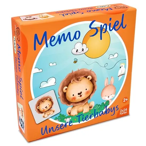 PUNALU - Tierbaby Memorie für Kinder ab 2 Jahren, liebevolles erstes Baby Spielzeug, Memo Spiel, Kinderspielzeug, Lernspiele (Unsere Tierbabys)