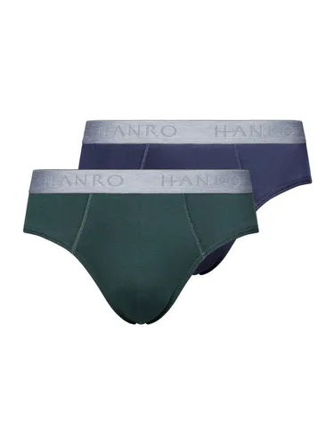 Hanro Slip im 2er-Pack - Elastischer Label-Bund, Größe S, Grün - Funktionsunterwäsche mit Baumwoll-Elasthan-Mix für optimalen Komfort und Bewegungsfreiheit. Ideal für den Alltag, bietet der eng anliegende Schnitt im 2er-Pack zusätzlichen Nutzen.
