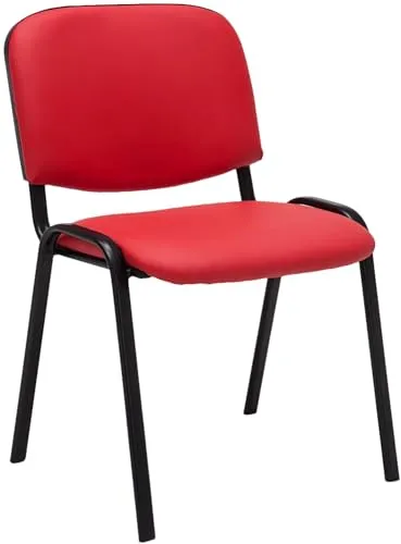 CLP Stapelstuhl Ken I Konferenzstuhl mit Kunstleder-Bezug - Bürostühle, bequemer Sitzkomfort mit hochwertigem Kunstlederbezug, ideal für lange Konferenzen und Veranstaltungen, stabil und stapelbar für platzsparende Lagerung.