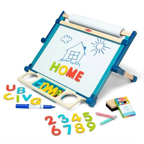 Melissa & Doug Zweiseitige Tischstaffelei mit Zubehör