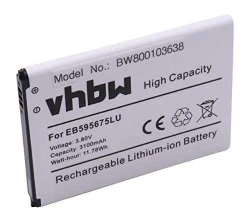 vhbw Akku kompatibel mit Samsung Galaxy GT-N7105T, GT-N7105, GT-N7108, GT-N7108D, GT-N7100 Handy Smartphone Telefon (3100 mAh, 3,7 V, Li-Ion)