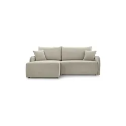 Selsey Ecksofa Beige 3-Sitzer mit Ottomane links - Ecksofa in L-Form, ideal für Wohnzimmer. Mit hochwertigem Chenillestoff, integrierter DL-Schlaffunktion und praktischem Bettkasten für zusätzlichen Stauraum.