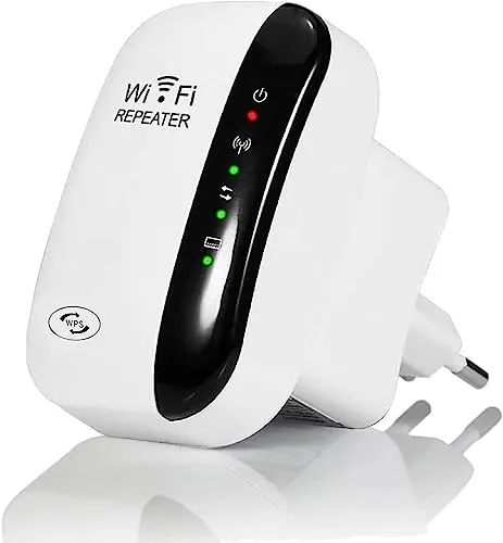 GUVGMY WLAN Repeater, WLAN Verstärker 300Mbit/s 2,4GHz WiFi Range Extender, Fast-Ethernet Port, WPS Taste, EU Stecker, Mini WLAN Verstaerker Receiver Kompatibel mit Allen WLAN Geräte, CH-TV-1866