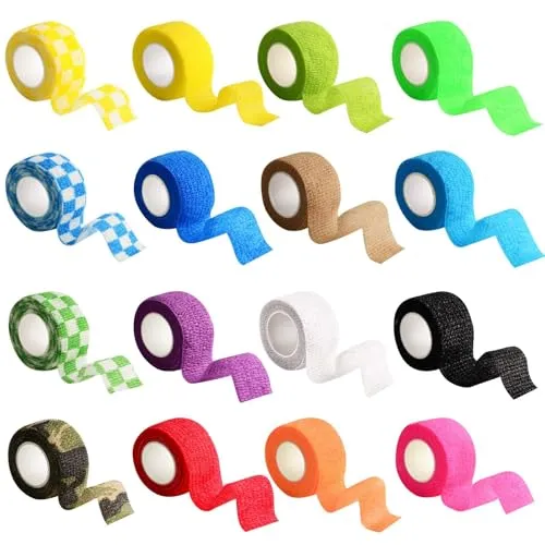 DASHUAIGE 16 Rollen Elastisch Kohäsiver Verband Selbsthaftende Bandage Tierverband Selbstklebender Haftbandage für Stretch-Sportler Sport Handgelenk Knöchel (2.5 cm*4.5 m)