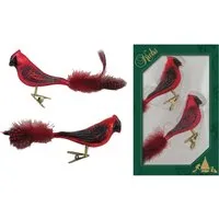 Krebs Glas Lauscha Weihnachtsornamente Kardinal 2er-Set 8cm von Krebs Glas Lauscha