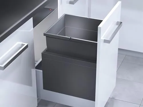 Hailo Mülleimer Einbau Abfalleimer Triple XL 55L - Haushaltszubehör: Der HAILO 3631481 Abfallsammler TRIPLE XL bietet 55 Liter Volumen für 45 cm breite Schränke und verfügt über einen praktischen Metallsystemdeckel.