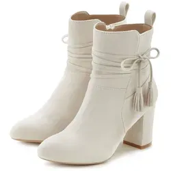 LASCANA Stiefelette beige Größe 40 - Wanderschuhe mit ca. 8 cm Absatzhöhe, aus hochwertiger Microfaser, ideal für stilvolle Outdoor-Abenteuer.