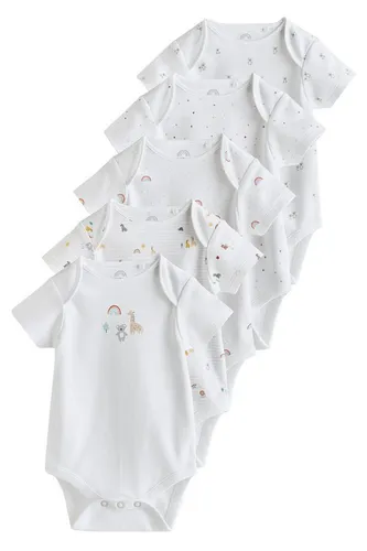Next Kurzarmbody 5er-Pack für Babys, Größe 68-74 - Hochwertige Baby Bodys aus 100 % Baumwolle, ideal für die zarte Haut Ihres Babys. Der praktische 5er-Pack bietet Komfort und Stil für jeden Tag.