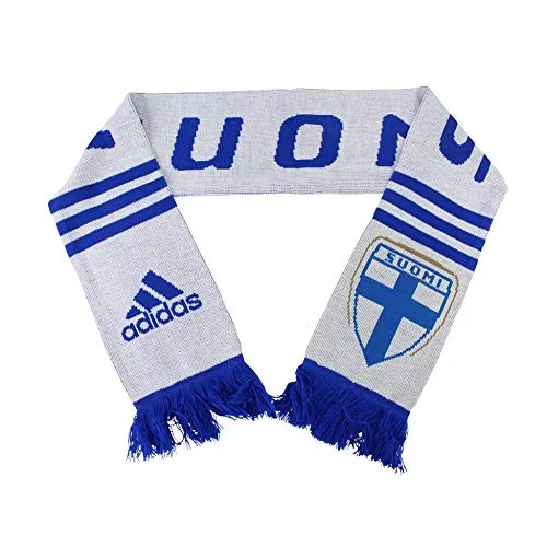adidas Finnland Fan Schal blau weiß Suomi in weiß von adidas