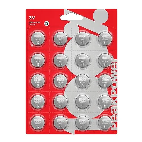 100% PeakPower CR2032 Batterien 3V Lithium - 2032 DL2032 ECR2032 Batterieersatz - Knopfzelle Knopfzelle Knopfbatterie für Autoschlüssel, Fernbedienung, Waage, AirTag, Computer Motherboard