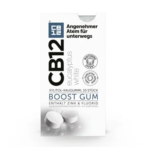 CB12 Boost Eucalyptus White Kaugummi, zuckerfrei, zahnaufhellend, gegen Mundgeruch (10 Stück)