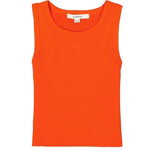 Garcia Mädchen Basic Tanktop, Größe:176, Farbe:Manderin red