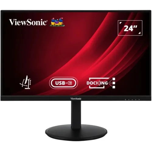 Viewsonic VG2409U-2 24 Zoll Monitor - 24-Zoll FHD Monitor mit USB-C Dockingstation, 100 Hz Bildwiederholrate und ergonomischem Design für komfortables Arbeiten und flüssige Bilder.