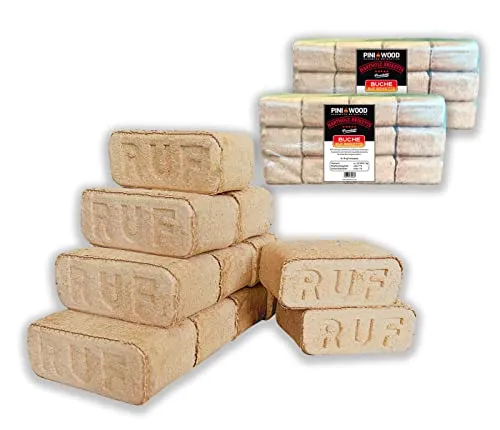 Produktbild PINI Holzbriketts 100% Buche – Premium Hartholzbriketts für Kamin und Grill