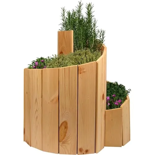 dobar Kräuterspirale Massivholz – Bausatz für dein Kräuterparadies - Beeteinfassungen aus robustem Kiefernholz, spiralförmig für optimale Besonnung und einfache Montage – ideal für frische Kräuter direkt im Garten!