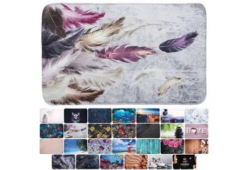 Sanilo Schaum-Badematte Federn in lila von Sanilo