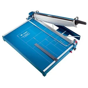 Dahle Hebelschneider 597 A3 - Papierschneidemaschine mit 550 mm Schnittlänge, ideal für Werkstoffe, ausgestattet mit hochwertigen nachschleifbaren Stahlmessern und Sicherheitsautomatik für präzise Schnitte.