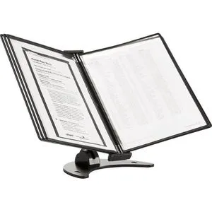 Tarifold Sichttafelsystem 475107 3D - Multifunktionales Sichttafelsystem für Tisch und Wand. Mit 10 A4 Tafeln, drehbar und reflexionsfreier PVC-Folie für klare Sicht.