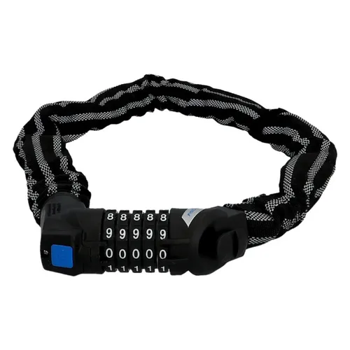 FISCHER 85865 Fahrradschloss mit Reflexstreifen - Fahrradschloss mit 80 cm Länge und 5-fach Zahlen-Walze für 100 Kombinationen, bietet hohe Sicherheit und gute Sichtbarkeit bei Nacht dank Reflexmaterial.