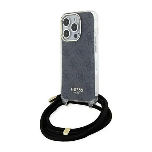 CG Mobile Guess Handyhülle für iPhone 15 Pro Max in Schwarz - Standard Handyhüllen mit Crossbody-Kordel, kratzfest und stoßdämpfend für optimalen Schutz und eleganten Look