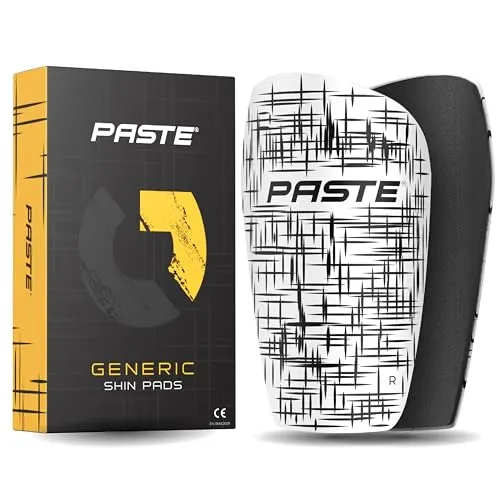PASTE ® Schienbeinschoner Fußball für Herren, Damen & Kinder Generic Weiß - Shin Pads für Fussball-Stutzen, zum Einstecken - Schienbein-Schützer Shin Guards rutschfest, dünn mit Polster
