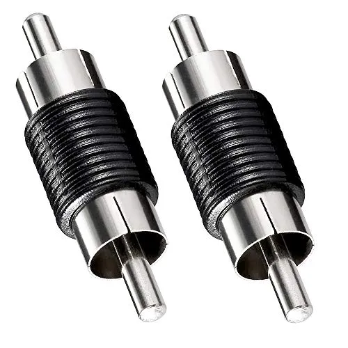BestPlug 2 Stück RCA Audio Video Adapter Verbindungsstück, Cinch Stecker auf Cinch Stecker, Schwarz