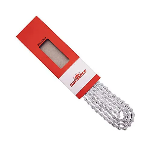 SunRace 1-Fach Fahrradkette // 112 Glieder, Ausführung:Silber, 1/2×3/32'