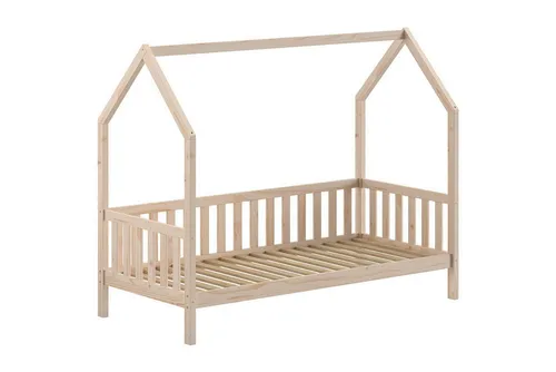 Produktbild Hausbett Kandace 90x200 Kiefer massiv mit Dachaufbau