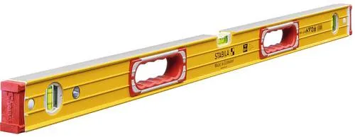 STABILA Wasserwaage Type 196-2 - 100 cm, extrasteifes Alu-Profil, präzise Messgenauigkeit und stoßdämpfende Endkappen für optimale Stabilität