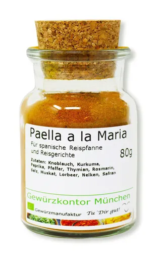 Paella Reisgewürz 80g Glas Gewürzkontor München