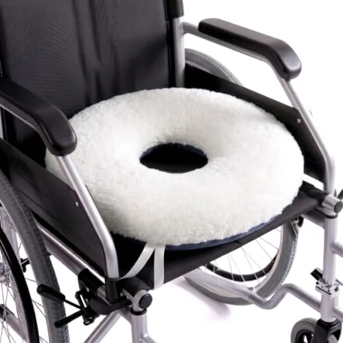 Mobiclinic®, Anti-dekubitus-Kissen, Rund, Mit Loch, Europäische Marke, Für Stuhl, Sofa, Rollstuhl, Vorbeugung von druckgeschwüren, Reduziert Druck auf das steißbein, Farbe weiß