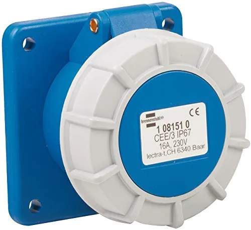Brennenstuhl, CEE Steckdose 230V/16A IP67 3-polig in blau von brennenstuhl