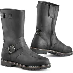 TCX Fuel Motorradstiefel wasserdicht, schwarz, Größe 47 für Männer - Hochwertige Motorradstiefel aus Vollnarbenleder mit Vintage-Look. Das T-Dry Futter sorgt für trockene Füße, während Zehen- und Fersenverstärkungen zusätzlichen Schutz bieten.