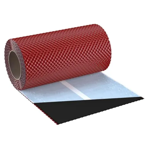 KAMINANSCHLUSSBAND FLEX 3D | Länge 5m | Breite 300mm | hochwertiges Aluminium und Butyl | Selbstklebend | Dach Wandanschlussband 3D Struktur (Kirsche RAL3011)