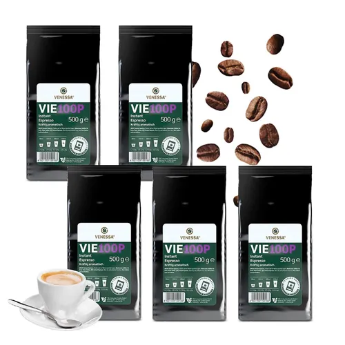 VENESSA VIE 100P Espresso Instant Coffee 5 x 500g kräftig Aromatisch für Vending