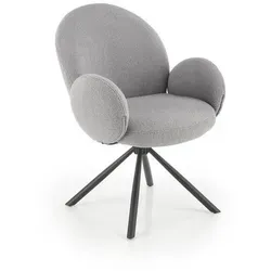 Lookway Drehstuhl Grau, 64x90x63 cm – Komfortabler Bürostuhl mit Drehfunktion - Moderner Drehstuhl in Grau für das Arbeitszimmer, maximale Belastung 120 kg. Robuste Metallbeine und drehbares Sitzkissen sorgen für Stabilität und Flexibilität. Ideal für ergonomisches Arbeiten.