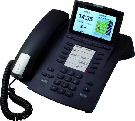 Agfeo Systemtelefon ST45 schwarz - Festnetztelefon mit 4,3 Zoll Farbdisplay, ideal für classics-Anlagen, modular erweiterbar und verfügt über integriertes Busylight für optimale Erreichbarkeit.