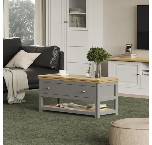 Vicco Couchtisch Vikla, Anthrazit/Eiche, 100 x 40 cm