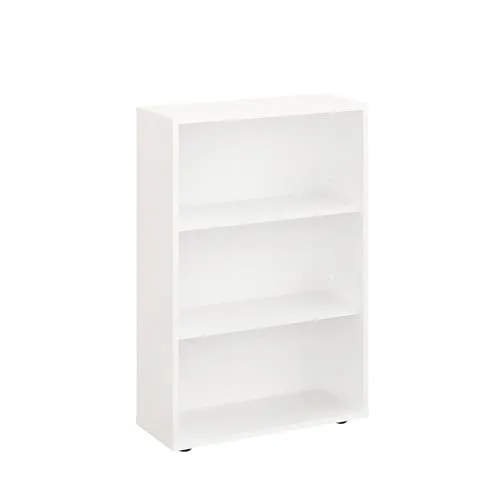 KOMTO Regal 60 cm breit Weiß - Höhenverstellbares Bücherregal mit 3 Ebenen - Bücherregal für vielseitige Verwendung: Hochwertiges, umweltfreundliches Holz, ideal für Bücher und Dekoration. Einfache Montage garantiert!