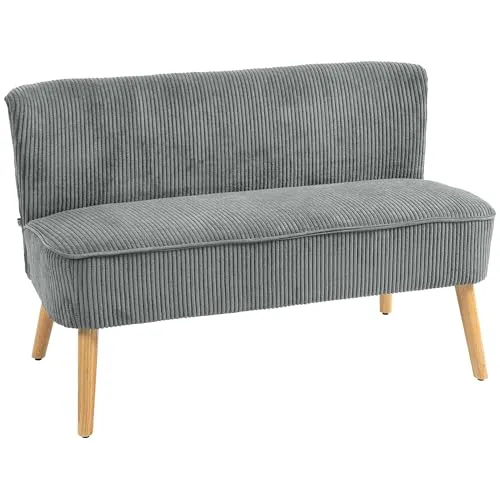 HOMCOM 2-Sitzer Stoffsofa Doppelsofa in grau von HOMCOM
