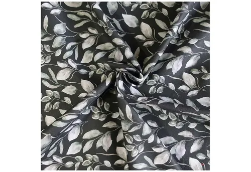 maDDma Stoff 0,5m bedruckter Canvas-Stoff Baumwollstoff Meterware, Motivwahl, Floral anthrazit