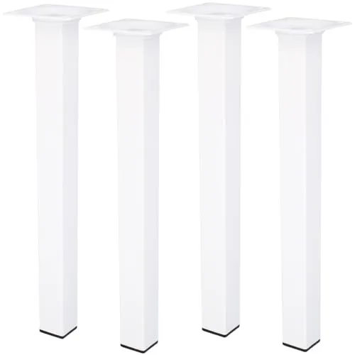 MS Beschläge Möbelfuss Weiss Eckig 25x25mm Möbelbein Tischbein Einzeln oder 4er Set Möbelstempel Couchfuss Möbelstütze (4, 500mm)