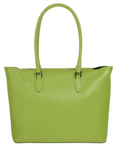 Cluty Shopper Damen 021849 grün - Stilvolle Handtasche - Handtasche aus 100% Rindleder mit A4-geeignetem Hauptfach und zusätzlicher Innentasche für Ihr Smartphone. Ideal für den Alltag!